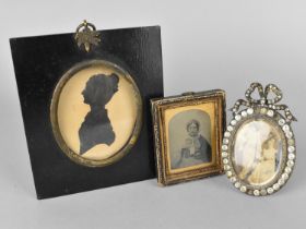 An 1834 Framed Silhouette of Catherine Clarke, Together with a Victorian Photograph of Mother and
