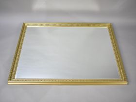 A Large Modern Gilt Framed Rectangular Wall Mirror, 100x132cm