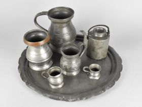 A Collection of 19th and 20th Century Pewter to Comprise Measure to Include 1/2 Pint Example by