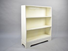 A Mid 20th Century White Painted Three Shelf Open Waterfall Bookcase, 77cm wide