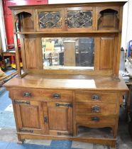 An Arts and Crafts Mirror Back Sideboard, the Base Section with Single Long Drawer and Panelled