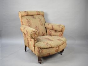 A Late 19th/Early 20th Century Cut Moquette Upholstered Armchair, for Reupholstery