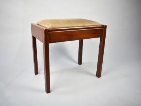 A Late 20th Century Lift Top Piano Stool with Upholstered Pad Seat, 55cm Wide