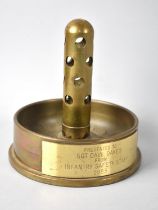 A Modern Trench Art Military Shell Base Sculpture Presented By "Infantry Safety Staff 1983"