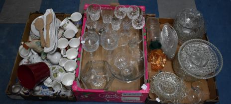 Three Boxes of Various Ceramics, Glassware, Mugs etc