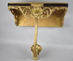 A Late 20th Century Continental Gilt Framed Wall Mounting Rectangular Console Stand or Table,