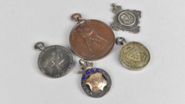 A Collection of Four Silver Medals to Include 1902 Perfect Attendance, Cornwall County Team Race,