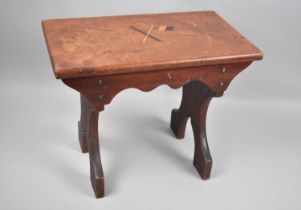 A WW1 Period Rectangular Topped Rustic Wooden Stool Decorated with the French Flag and Union Jack,