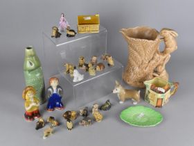 A Collection of Various Ceramics to Comprise Wade Whimsies, Wade Figures, Stoneware Green Grazed