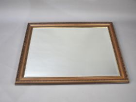 A Large Modern Bevel Edge Wall Mirror, with Moulded Frame, 92cm x 118cm