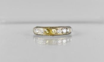 A 9ct Gold Ring Set with Seven White Stone, 1.9g
