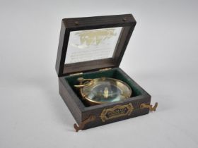 A Reproduction Cased Map Reader Compass with Magnifying Glass, 7.5cm Diameter