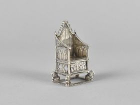 A Silver Miniature Coronation Chair by Cornelius Desormeaux Saunders & James Francis Hollings (