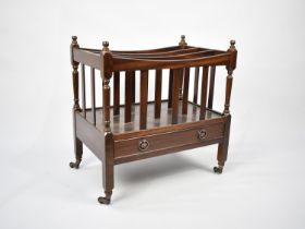 A Reproduction Mahogany Three Section Canterbury with Base Drawer, 51cm Wide