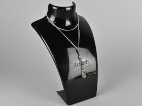 A Silver Crucifix on 925 Silver Chain, 50cm in Length