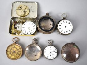 A Collection of Various Late 19th and Early 20th Century Pocket Watch Parts and Movements, Silver