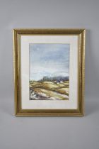 A Framed Gouache by Barbara Goolden, "Early Snows Mid Wales", 18x26cm