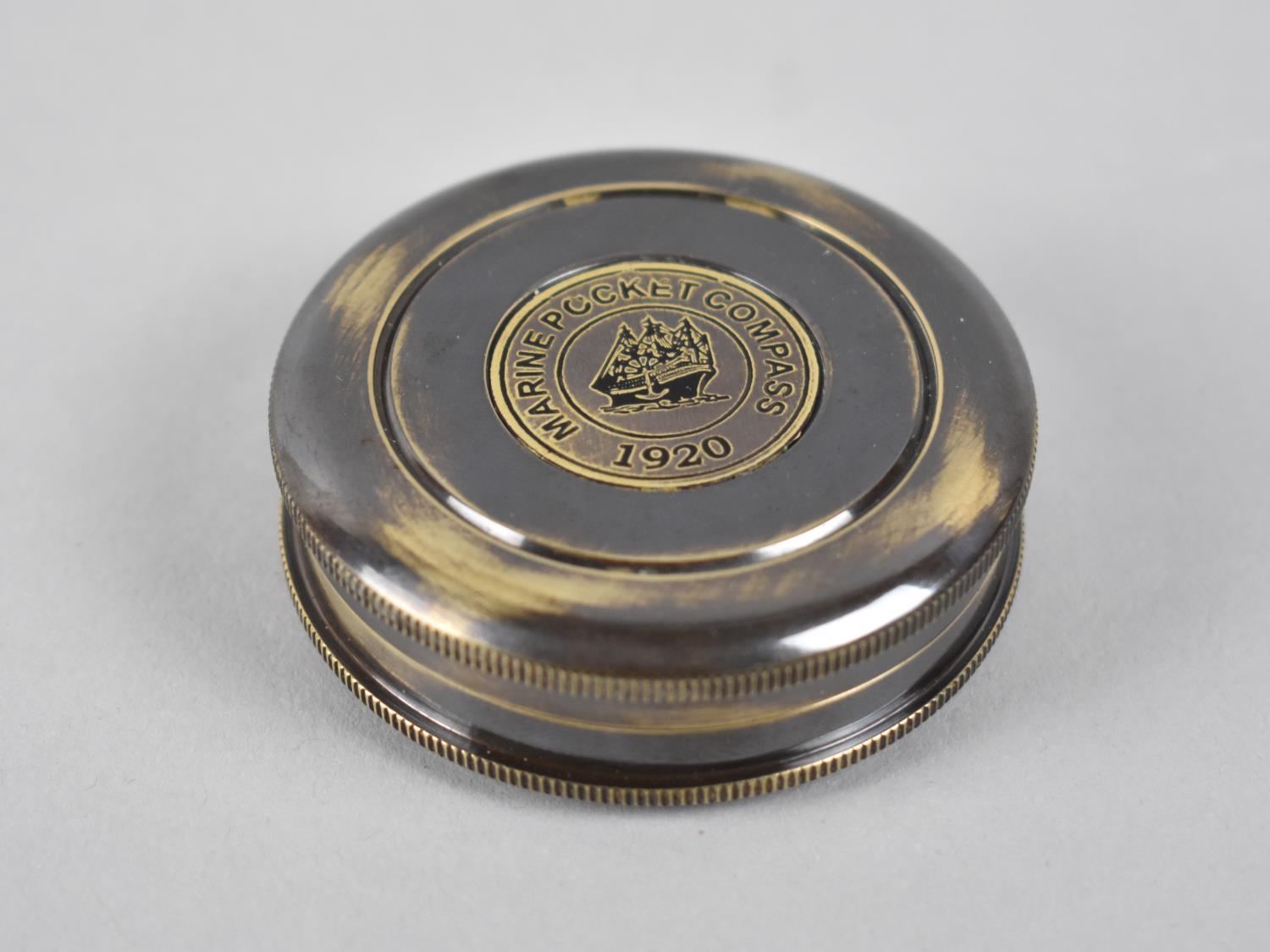 A Reproduction Marine Pocket Compass As Made in 1920, 6cm Diameter