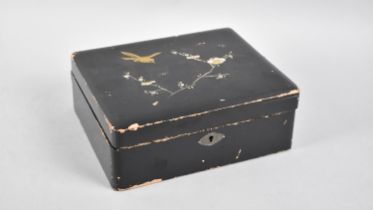 A Mid 20th Century Oriental Lacquered Box Containing Small Quantity of Costume Jewellery