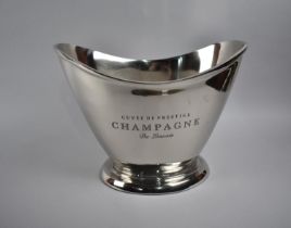 A Modern Silver Plated Two Handled Champagne Cooler, For "Cuvee De Prestige Champagne Louvois", 35cm