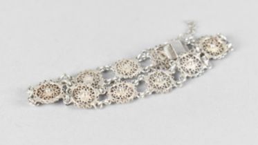 A Scandinavian Silver Bracelet, Marked 800 34/GE with Safety Chain