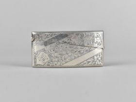 An Edwardian Silver Card Case with Chased Floral Decoration, Birmingham 1901, 8.5cm wide