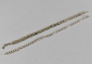 Two Silver Bracelets both 18cm Long