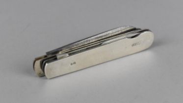A Silver Cased Campaign Style Interlocking Travelling Knife and Fork Set, Cornelius Desormeaux