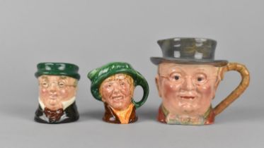 Three Small Character Jugs to Comprise One Beswick and Two Royal Doulton