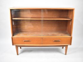 A 1970's Glazed Bookcase with Two Base Drawers, 107cm wide