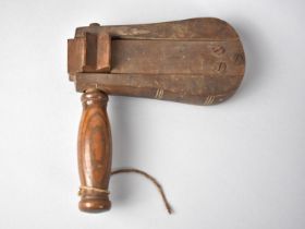 A 19th Century Wooden Hand Operated Bird Scarer, 15cm long