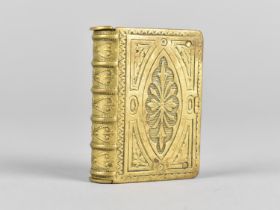 A Late 19th Century Brass Novelty Vesta in the Form of a Leather Bound Book, 4.5cm Long, with