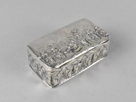 A Silver Rectangular Box by George Nathan & Ridley Hayes Decorated in Relief with Figures, Chester