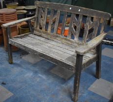 A Wooden Garden Bench, 130cm wide