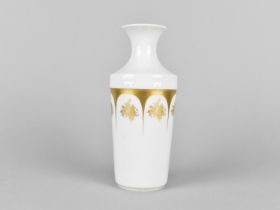 A Porcelain Furstenberg Vase Decorated with Gilt Detailing, 16.5cm high