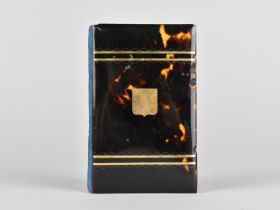 A 19th Century Ladies Notebook with Tortoiseshell Front and Back Plate, the Front with Yellow Metal,