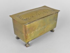 A Late 19th Century Brass Rectangular Box with Claw and Ball Feet, 18cmX9cm