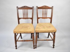 Two Edwardian Spindle Back Bedroom Chairs