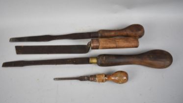 A Collection of Vintage Wooden Handled Tools and Screwdriver