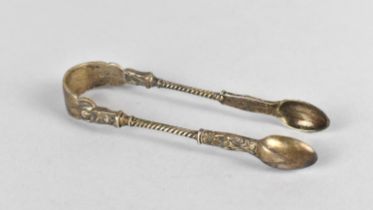 A Pair of Victorian Silver Sugar Tongs of Ornate Form