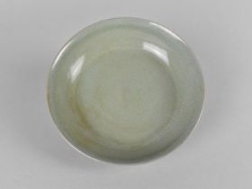 A Chinese Celadon Brush Washer Dish with Crackle Glaze and Plain Rim, Three Spur Marks to Base, 14.