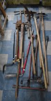 A Collection of Various Vintage Wooden Handled Garden Tools Etc