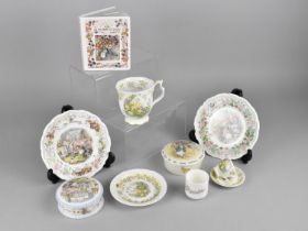 A Collection of Royal Doulton Brambly Hedge to Comprise Money Bank Modelled as a Book, Lidded Pot,