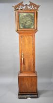 An Oak Long Case Clock with Shell Inlay to Cross Banded Pendulum Door, Brass Face Inscribed for