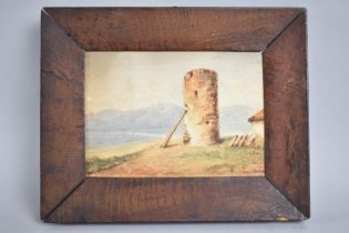 A 19th Century Watercolour of Tower Ruin, 18x12cms