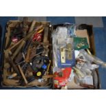 A Collection of Various Vintage and Modern Workshop Tools together with Brass Door Handles and