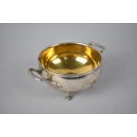 A Reproduction Russian Silver Twin Handled Bowl Raised on Four Feet, 7cm high,