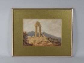 A Framed 19th Century Watercolour by William Page, 1794-1872, 'Architectural Capriccio with