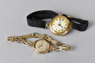 An Early 20th Century Ladies 9ct Gold Everite Wrist Watch Having Rolled Gold Strap Together with a