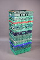 A Collection of 20 Plastic Supermarket Crates, 60x40cms